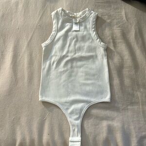 High neck ribbed seamless bodysuit